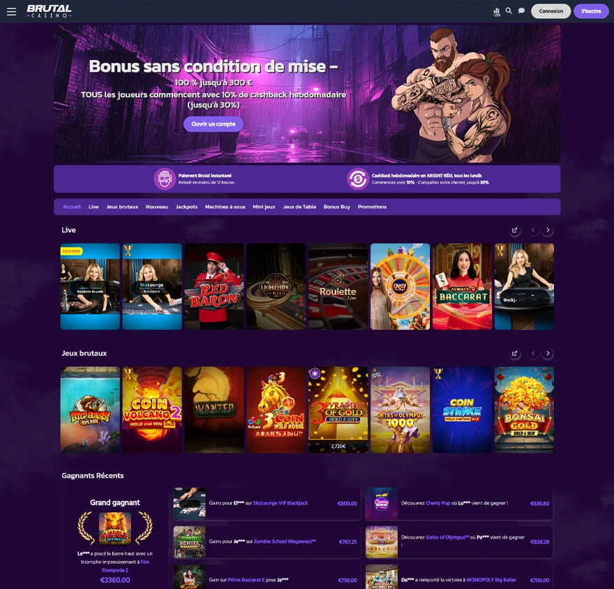 brutal capture ecran nouveau casino en ligne 2026